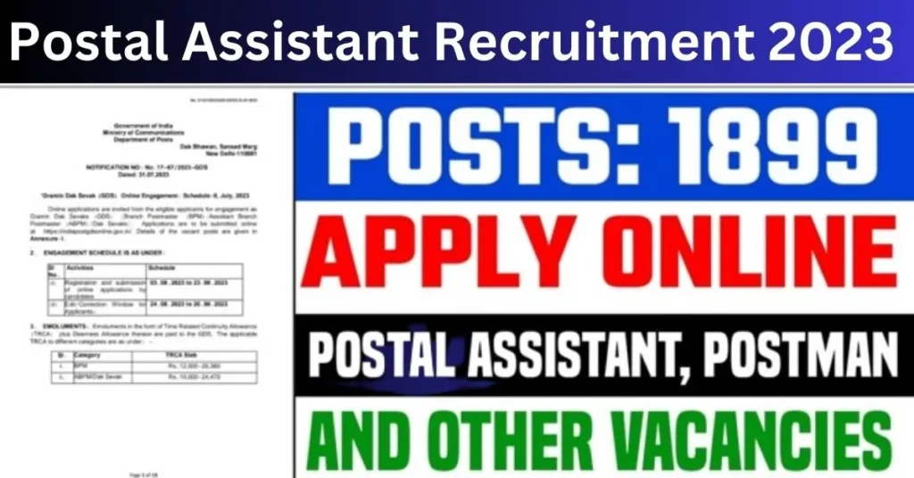Postal Assistant Recruitment 2023
